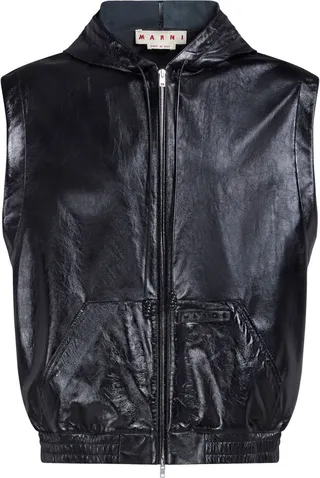Sleeveless Leather Jacket