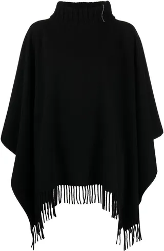 Fringed Knitted Cape