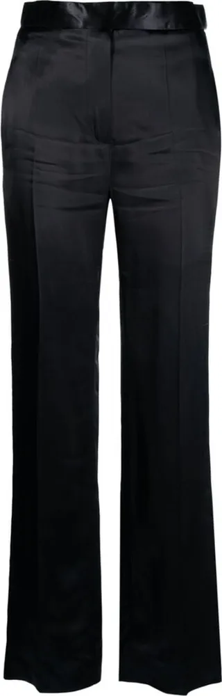 Straight-Leg Satin Trousers