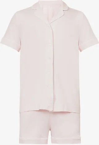 Womens Pink Lara Short-sleeve Stretch-jersey Pyjamas
