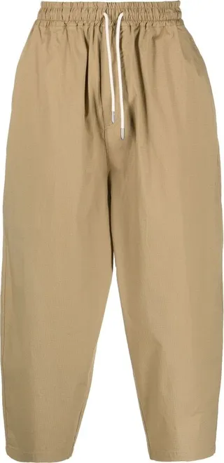 Wide-Leg Cotton Trousers