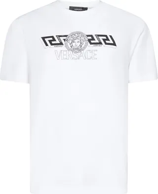Versace Logo Printed Crewneck T-Shirt