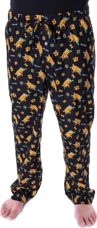 Scooby-Doo Men's Ruh-Roh! Scooby Character Sleep Lounge Pajama Pants (SM) Black