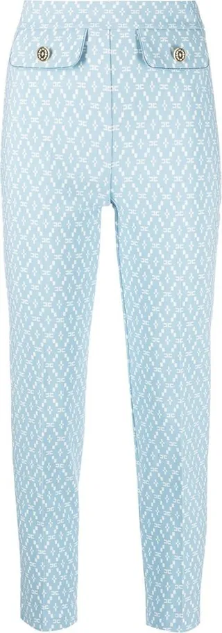 Monogram Print Slim Trousers