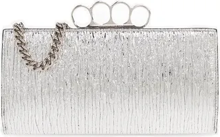 Alexander McQueen Four Ring Metallic Chain Shoulder Bag