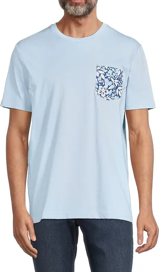 Crewneck Floral Pocket Tee