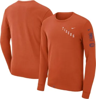 Men's Nike Orange Clemson Tigers Repeat Logo 2-Hit Long Sleeve T-shirt