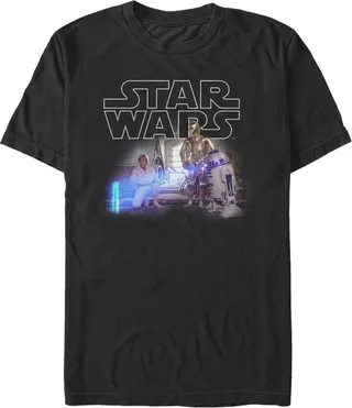 Men's Star Wars Retro R2-D2 First Meeting T-Shirt - Black - 4X Large