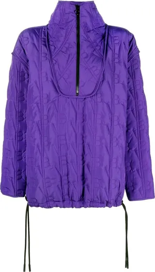 Logo Jacquard High-Neck Bomber Jacket