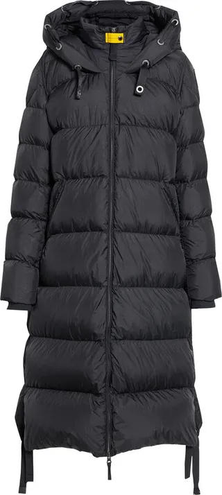Quilted shell hooded down coat