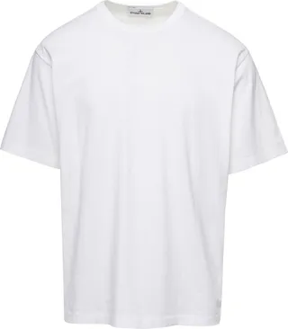 Stone Island Logo Embroidered Crewneck T-Shirt