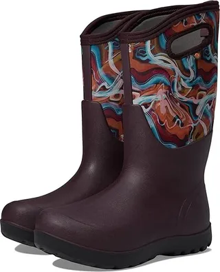 Bogs Neo - Classic Tall Glossy Abstract (Burgundy Multi) Women's Shoes