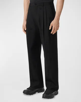 Men's Tonal EKD Pleated Wool Trousers
