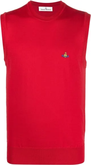 Logo-Embroidered Sweater Vest