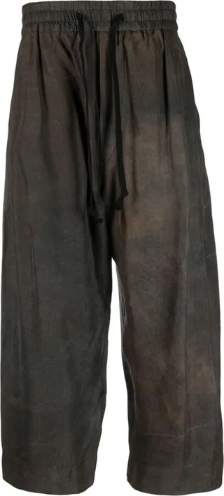 Pleat-Detail Cropped Trousers
