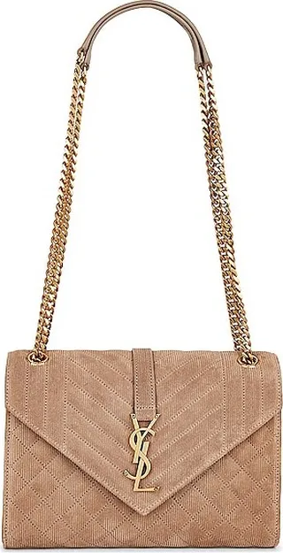 Saint Laurent Medium Envelope Chain Bag in Brown