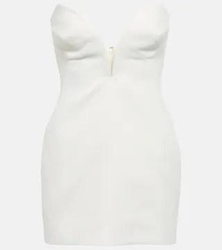 Strapless crepe minidress