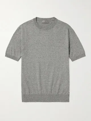 Mélange Cotton and Linen-Blend T-Shirt