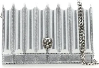 Alexander McQueen Skull Stud Metallic Crossbody Bag