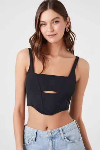 Cutout Lace-Up Cropped Cami
