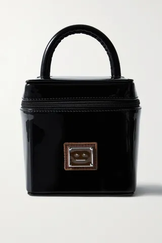 Acne Studios - Appliquéd Faux Patent-leather Vanity Bag - Black