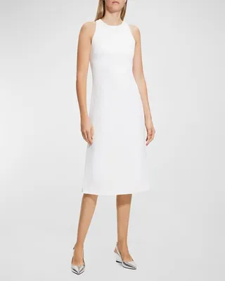 Cross-Back Sleeveless Midi Dress