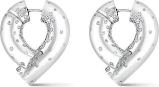 18kt white gold Large Oera diamond hoop earrings