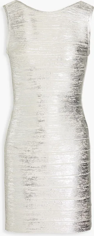 Metallic coated bandage mini dress