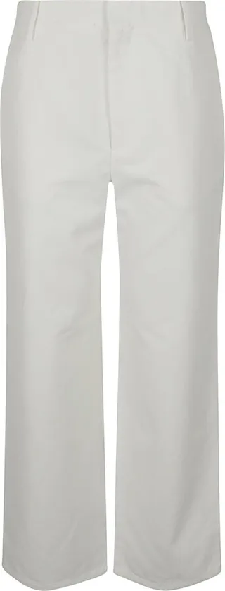 Logo Embroidered Wide Straight Leg Trousers Marni
