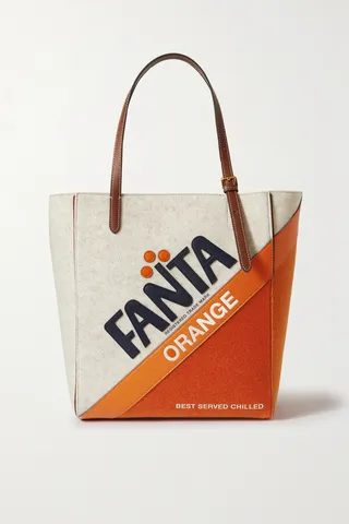 Anya Hindmarch - Fanta Small Leather-trimmed Recycled Felt Tote - Off-white