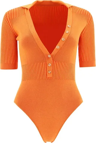 Jacquemus V-Neck Buttoned Knitted Bodysuit