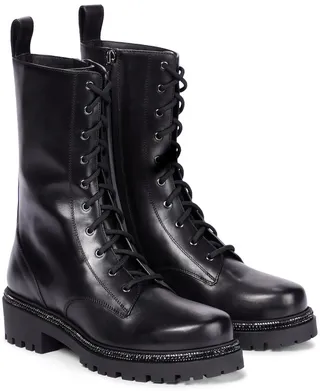 Bika embellished leather combat boots
