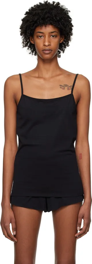 Sunspel Black Square Neck Camisole