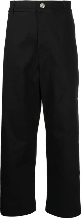 Straight-Leg Cropped Trousers