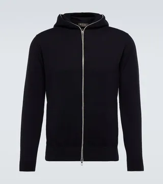 Cashmere and cotton hooded jacket