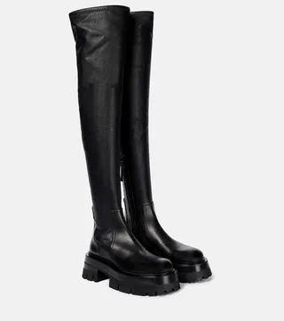 Leonidis over-the-knee leather boots