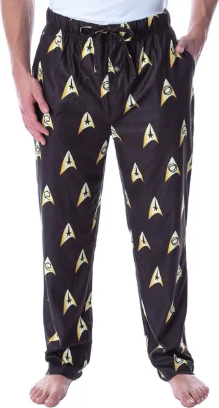 Star Trek Original Series And Next Generation Starfleet Insignia Pajama Pants 5X Black