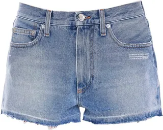 Off-White Frayed-Hem Denim Shorts