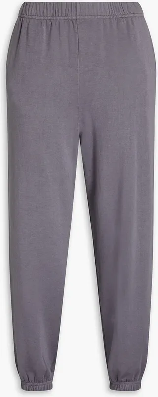 Cropped stretch Micro Modal and cotton-blend fleece track pants