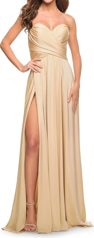 Strapless Jersey Gown