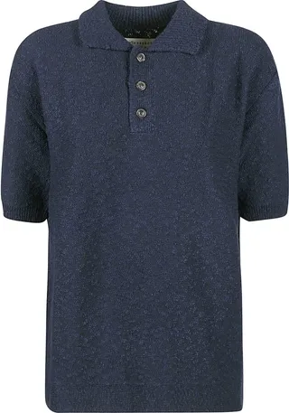 Rear Logo Knit Polo Shirt