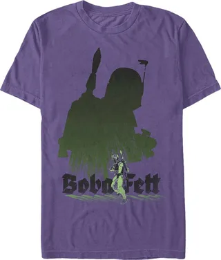 Men's Star Wars Boba Fett Shadow T-Shirt - Purple - Large