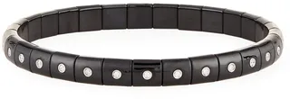 18K White Gold Black Ceramic & Diamond Bracelet