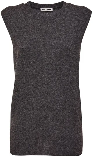 Cashmere knit boyfriend fit vest