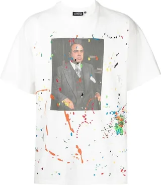 Portrait paint-splatter T-shirt