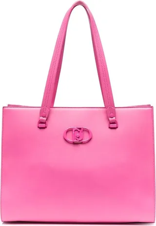 Logo-Plaque Faux Leather Tote Bag