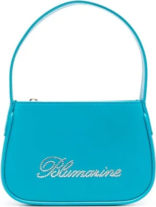 Crystal-Logo Leather Handbag