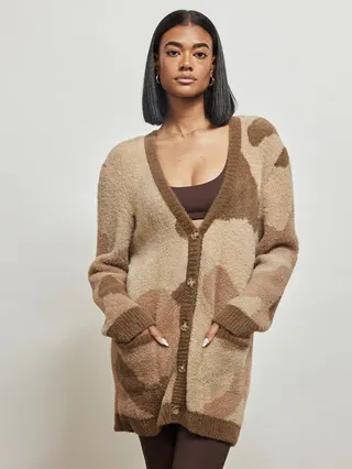 Talon Cardigan - BEIGE CAMO