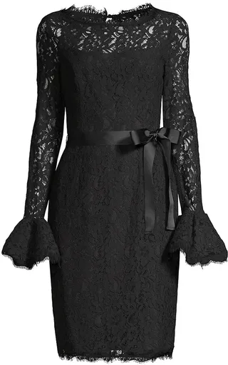 Lace Bell-Sleeve Sheath Dress