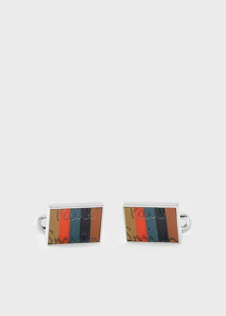 'Artist Stripe' Logo Cufflinks